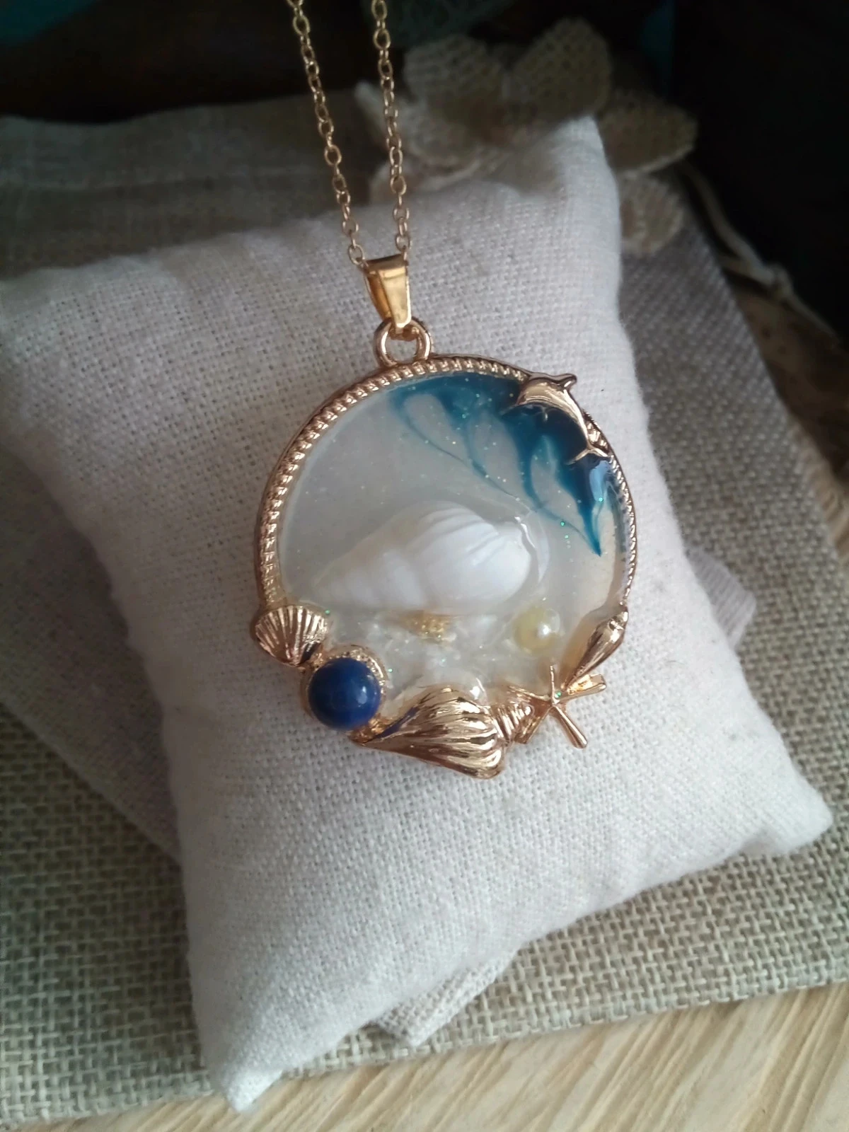 Collier bohème plage et vague de la vie + carte – photo 2